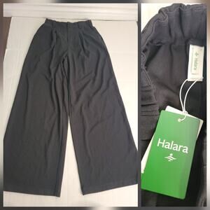 Halara Black Pull On Wide Leg Pants Womens Small Tall Flattering Comfort New